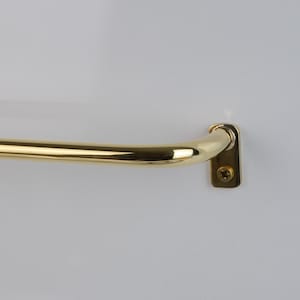 Thin Brass Cafe Curtain Rod, French Return Drapery Pole