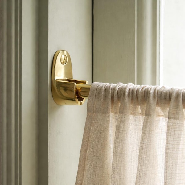 Minimal Inside Mount Cafe Curtain Rod, Kitchen Cafe Curtain Hardware