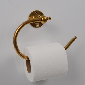 Porte-papier hygiénique mural en laiton vintage, Matériel de salle de bain en laiton non laqué, Coffret cadeau spa, Accessoires de salle de bain, Porte-rouleau en Tp