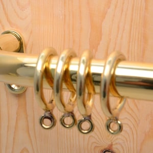 Custom 82&quot; Unlacquered Brass Cafe Curtain Rod, French Return Solid Brass Curtain Holder