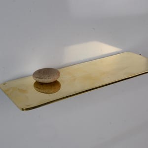 Unlacquered brass floating shelf, handcrafted brass shelving, solid brass wall shelf