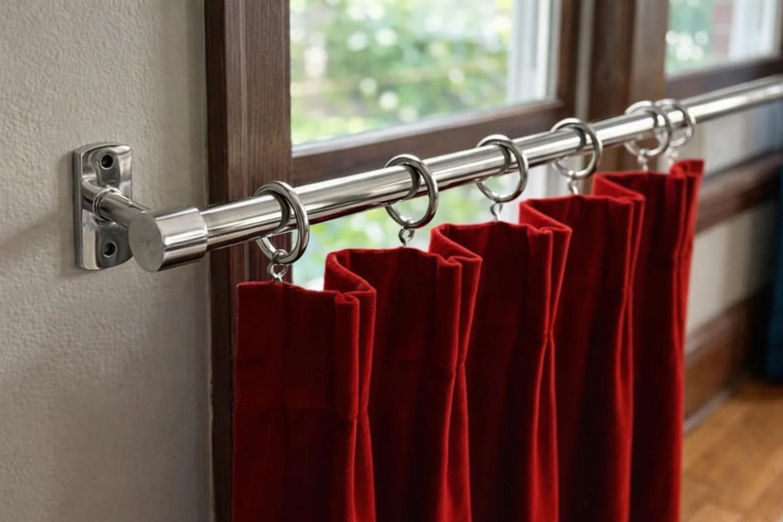 Polished Nickel Curtain Rod, Solid Brass Curtain Rod With Rings, Custom ...