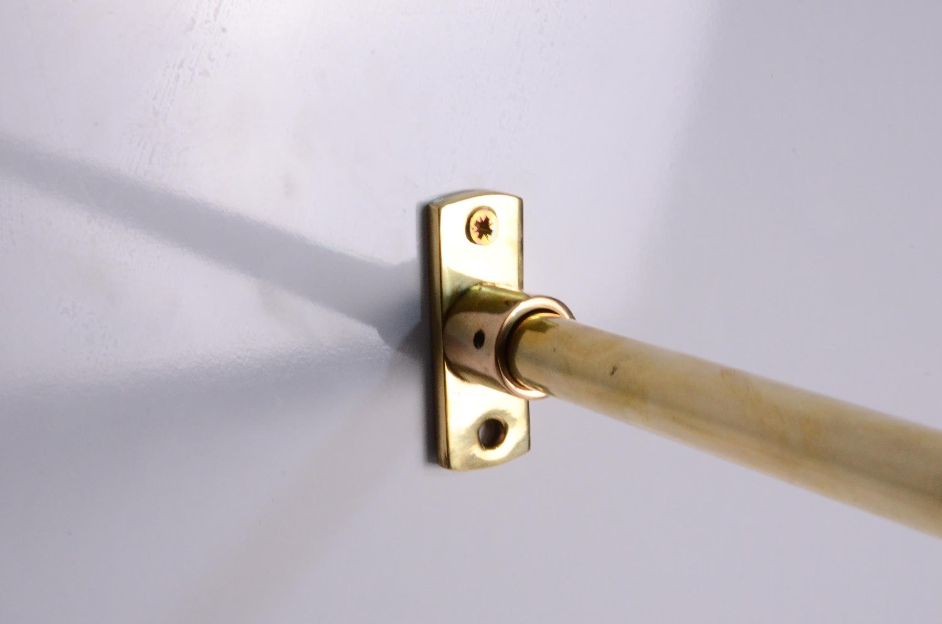 Minimal Inside Mount Cafe Curtain Rod, 16mm Solid Brass Curtain Rod for
