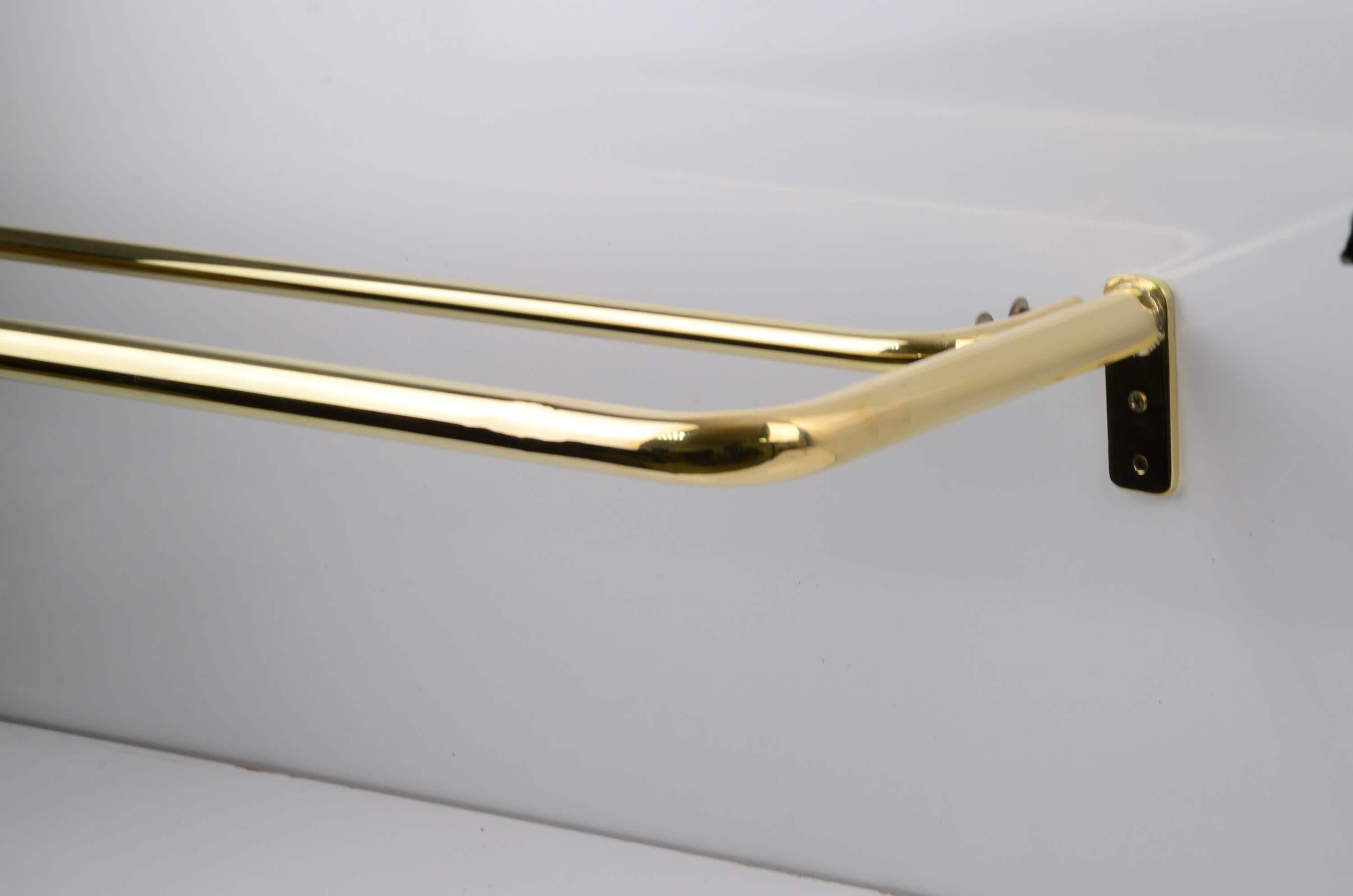 French Return Brass Double Curtain Rod With Solid Brass Rings for ...