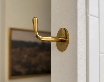 Solid Brass Wall Hook – Handmade in Unlacquered Brass