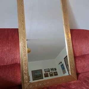 Brass Full Length Mirror, Handcrafted Brass Wall Mirror With Frame