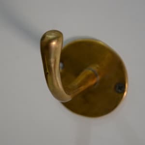 Brass Hooks, Wall Mount Solid Brass Hooks, Unlacquered Brass Set Of Hooks