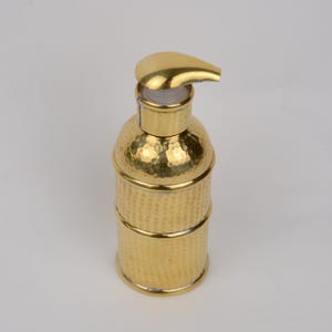 Handmade Unlacquered Brass Soap Dispenser, Hammered Brass Soap Dispenser