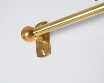 Unlacquered Brass Curtain Rod, Café Rod for French Door, Unlacquered brass