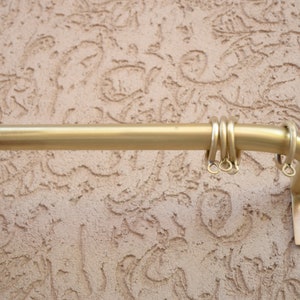 Brass Curtain Rod, French Return Curtain Holder With Solid Brass Rings