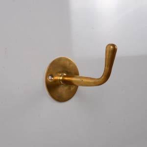 Brass Hooks, Unlacquered Brass, Polished Brass, Satin Brass