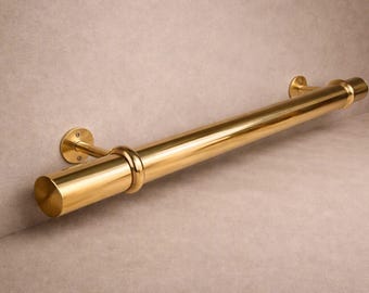 Solid Brass Foot Rail Bar – 50mm Unlacquered