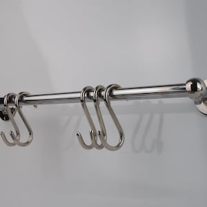 Chrome Pot Rail, Chromed Solid Brass Pot Rack For Kitchen Organization