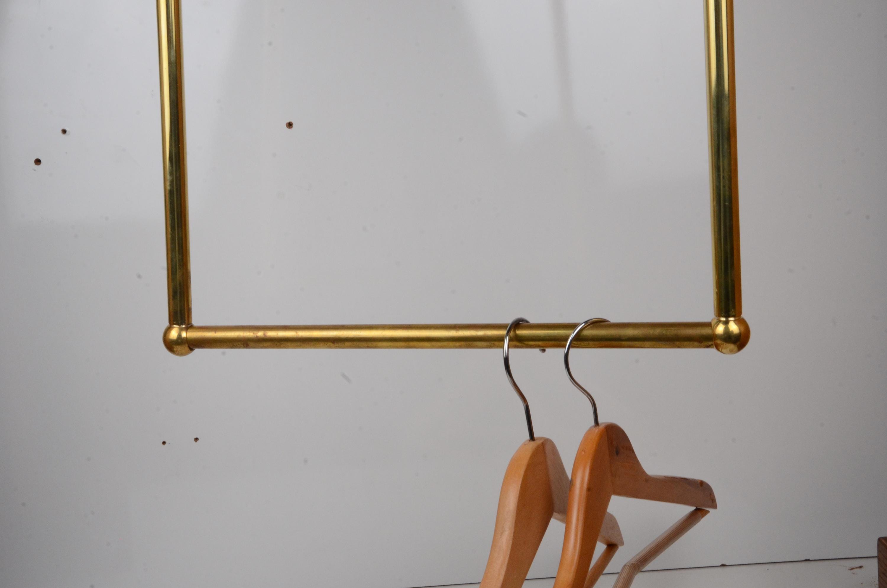 Unlacquered Brass Ceiling Clothes Rack, Laundry Room Rail - Etsy