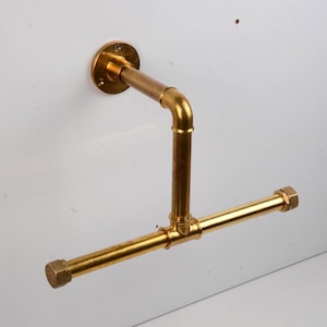 Rustic Brass Clothing Rod, Unlacquered Brass Clothes Rack, Wall Mounted Laundry Drying and Clothes Organizer, Brass Hanger, Large and Small
