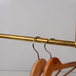 Unlacquered Brass Ceiling Clothes Rack, Laundry Drying Rack, Brass Laundry Rail, Clothes Hanging Bar for Laundry Room