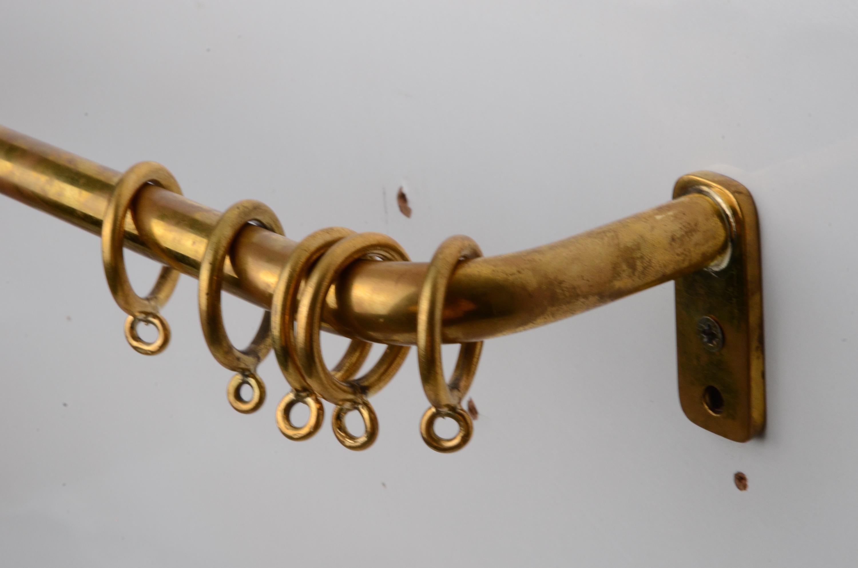 Burnished Unlacquered Brass French Return Curtain Rod – 20mm Solid