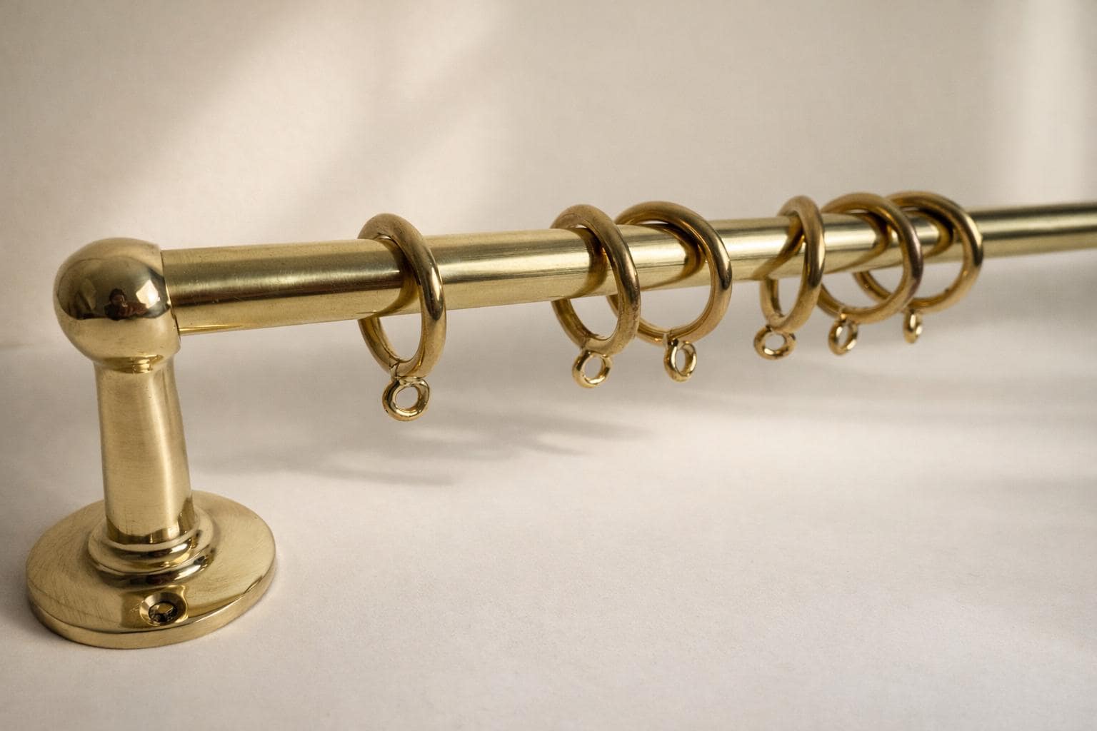 Solid Brass Curtain Rod With Brass Rings – Unlacquered Finish, Handmade ...