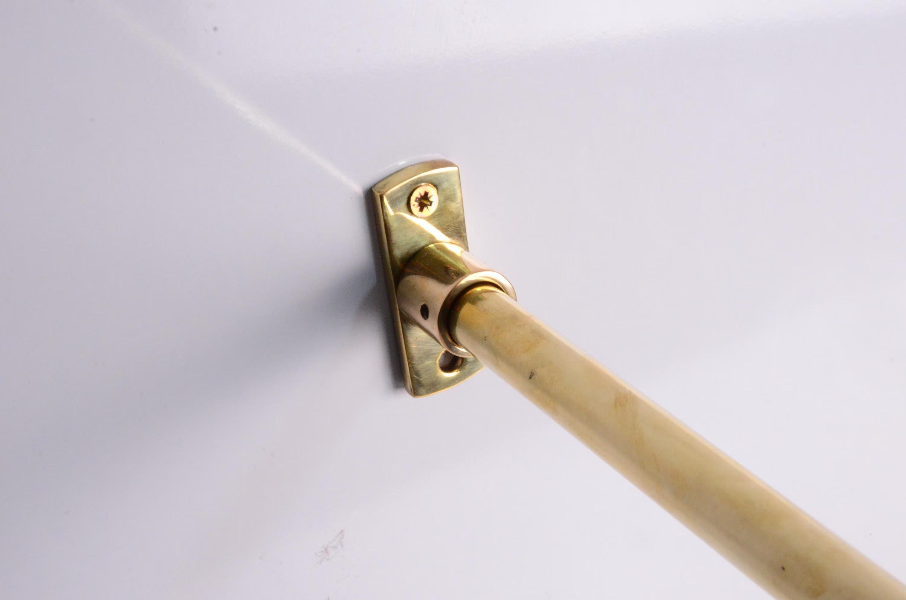 Minimal Inside Mount Cafe Curtain Rod, 16mm Solid Brass Curtain Rod for ...