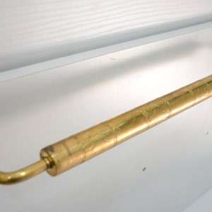 20&quot; Brass Towel Rod, Handcrafted Engraved Towel Rack In Unlacquered Brass Finish for Bathroom and Kitchen, Bathroom Brass Hardware