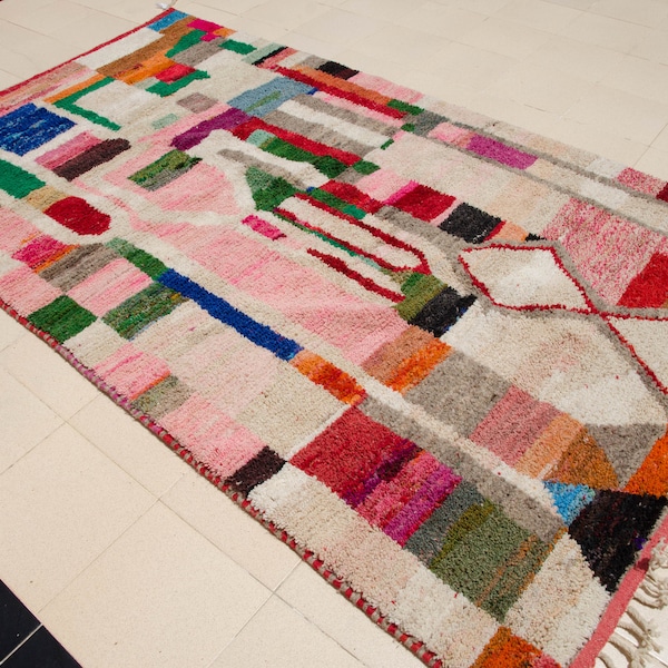 Colorful Moroccan Rug - Large Berber Moroccan Rug - Handwoven Boujad Carpet - ABB21181
