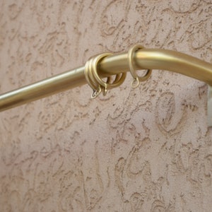 Brass Curtain Rod, French Return Curtain Holder With Solid Brass Rings