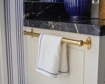 Unlacquered Brass Towel Bar, Solid Brass Towel Holder, Vintage Style Bathroom Hardware