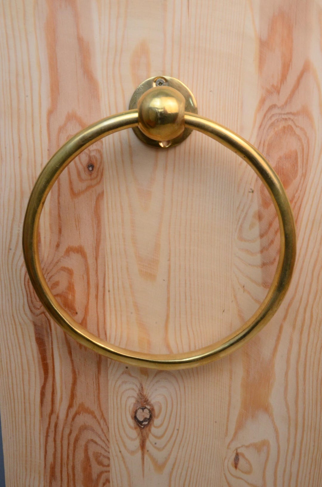 Large Unlacquered Brass Towel Holder Ring, 7" Handmade Towel Ring for ...