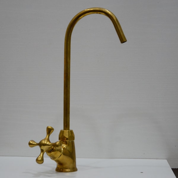 Brass Drinking Water Dispenser Faucet, Unlacquered Brass One Handle Faucet, Perfect For Kitchen Filtration System