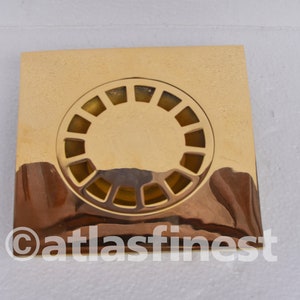 8" Unlacquered Brass Square Shower And Floor Drain