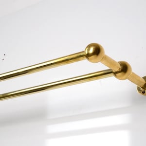 Double Brass Curtain Rod Only, Solid Brass Curtain Holder WITHOUT Brass Rings