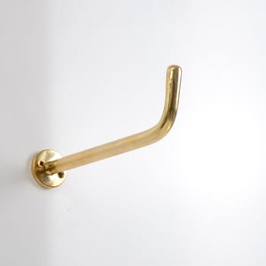 Long Unlacquered Brass Hooks With Small Backplate