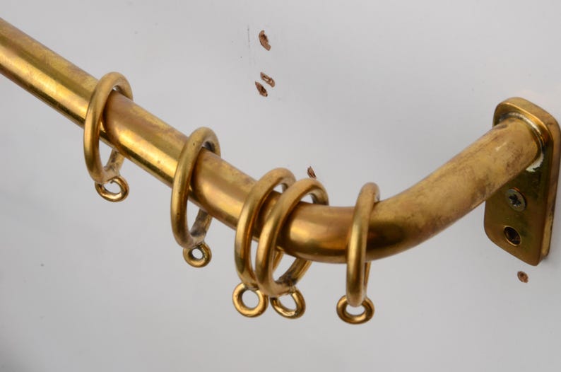 Solid Brass Curtain Rod – Unlacquered French Return Curtain Bar With ...