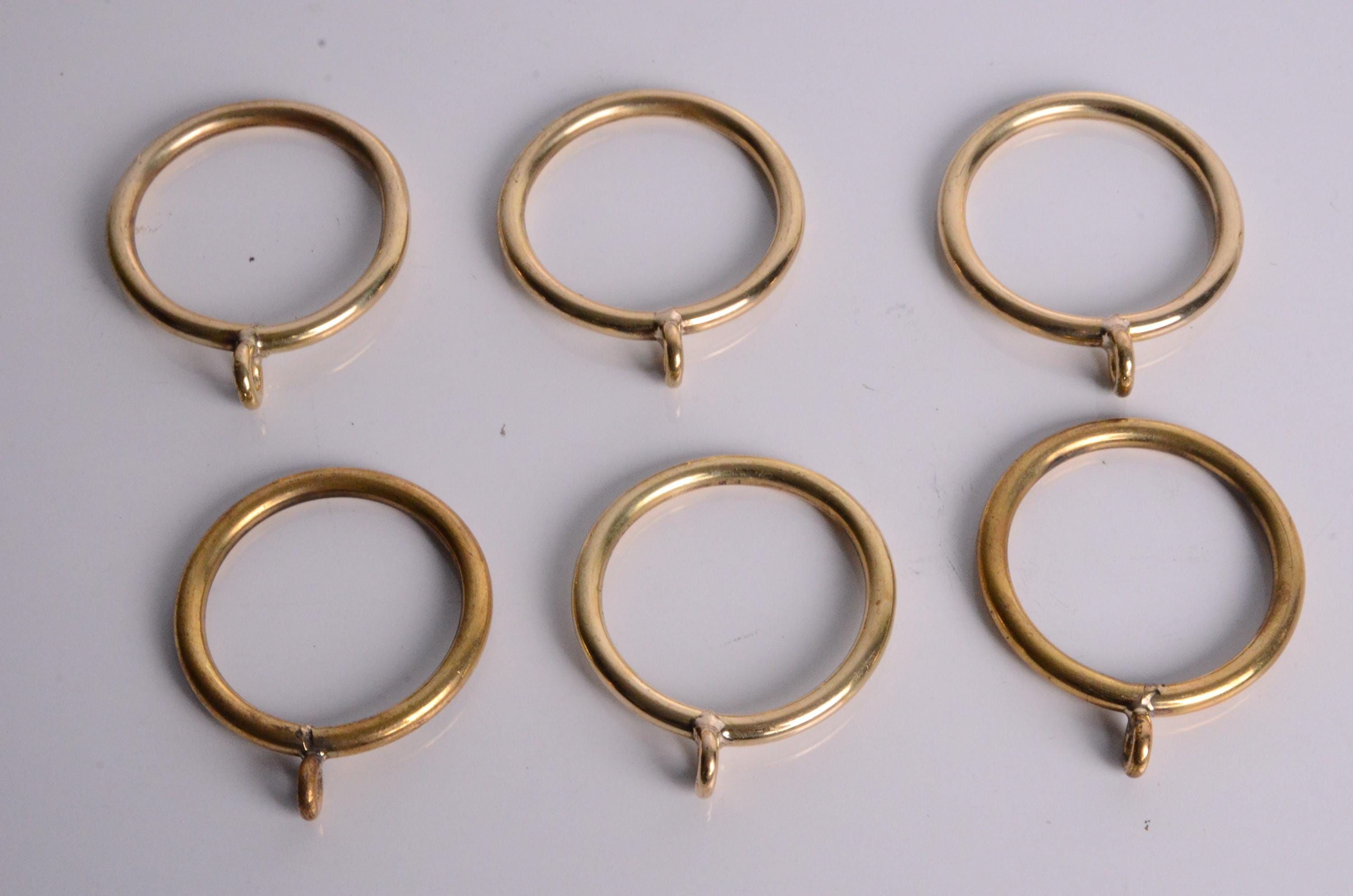 Solid Brass Curtain Rings – Unlacquered Brass Drapery Rings for Curtain ...