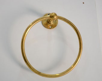 6&quot; Unlacquered Brass Towel Holder Ring, Handcrafted Towel Ring For Bathroom And Kitchen