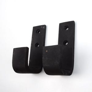Set of 2 Black Iron Hooks For Wall And Door, Strong Wall Hook, Matt Black Wall Hook For Clothes Hanging, Towel And More