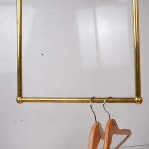 Brass Ceiling Mounted Clothes Rack, Laundry Drying Rack, Brass Laundry Rail, Clothes Hanging Bar for Laundry Room