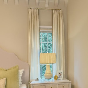Brass Curtain Rod, French Return Curtain Holder With Solid Brass Rings