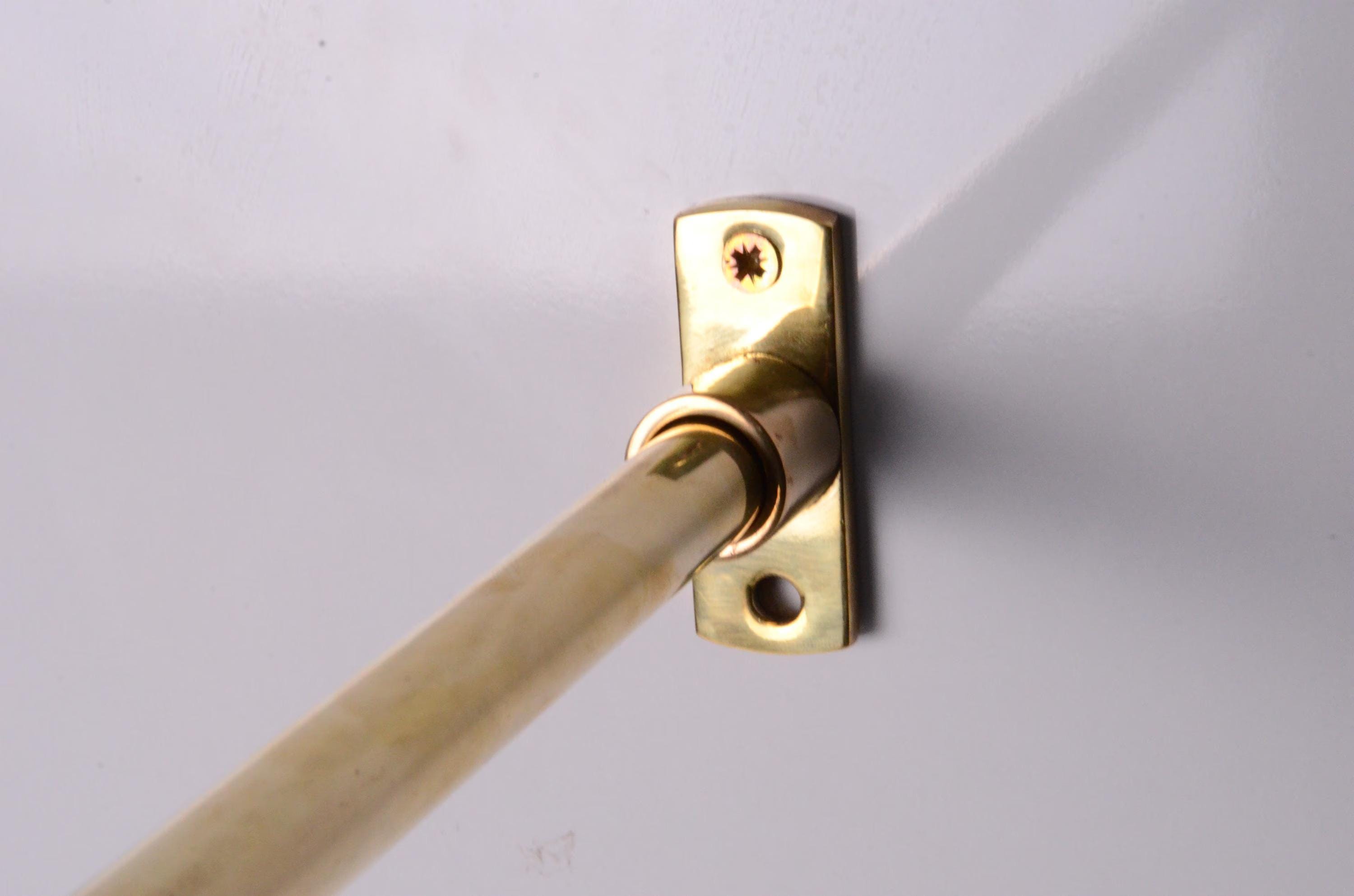Minimal Inside Mount Cafe Curtain Rod, 16mm Solid Brass Curtain Rod for