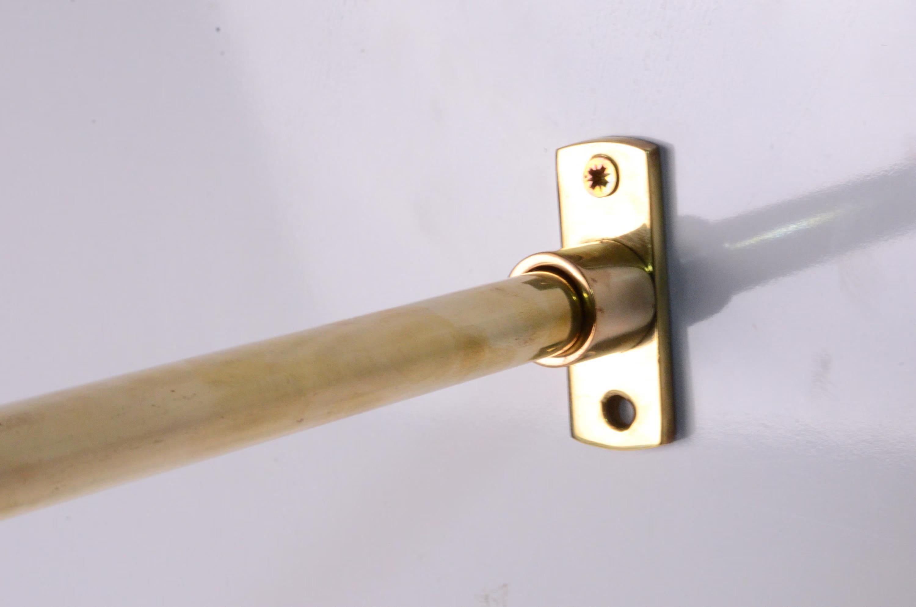 Minimal Inside Mount Cafe Curtain Rod, 16mm Solid Brass Curtain Rod for