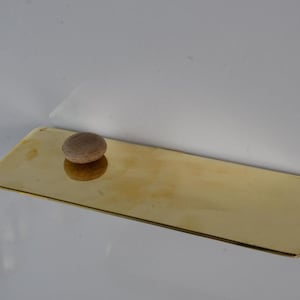 Unlacquered brass floating shelf, 15 inches x 8 inches handcrafted brass shelving, solid brass wall shelf