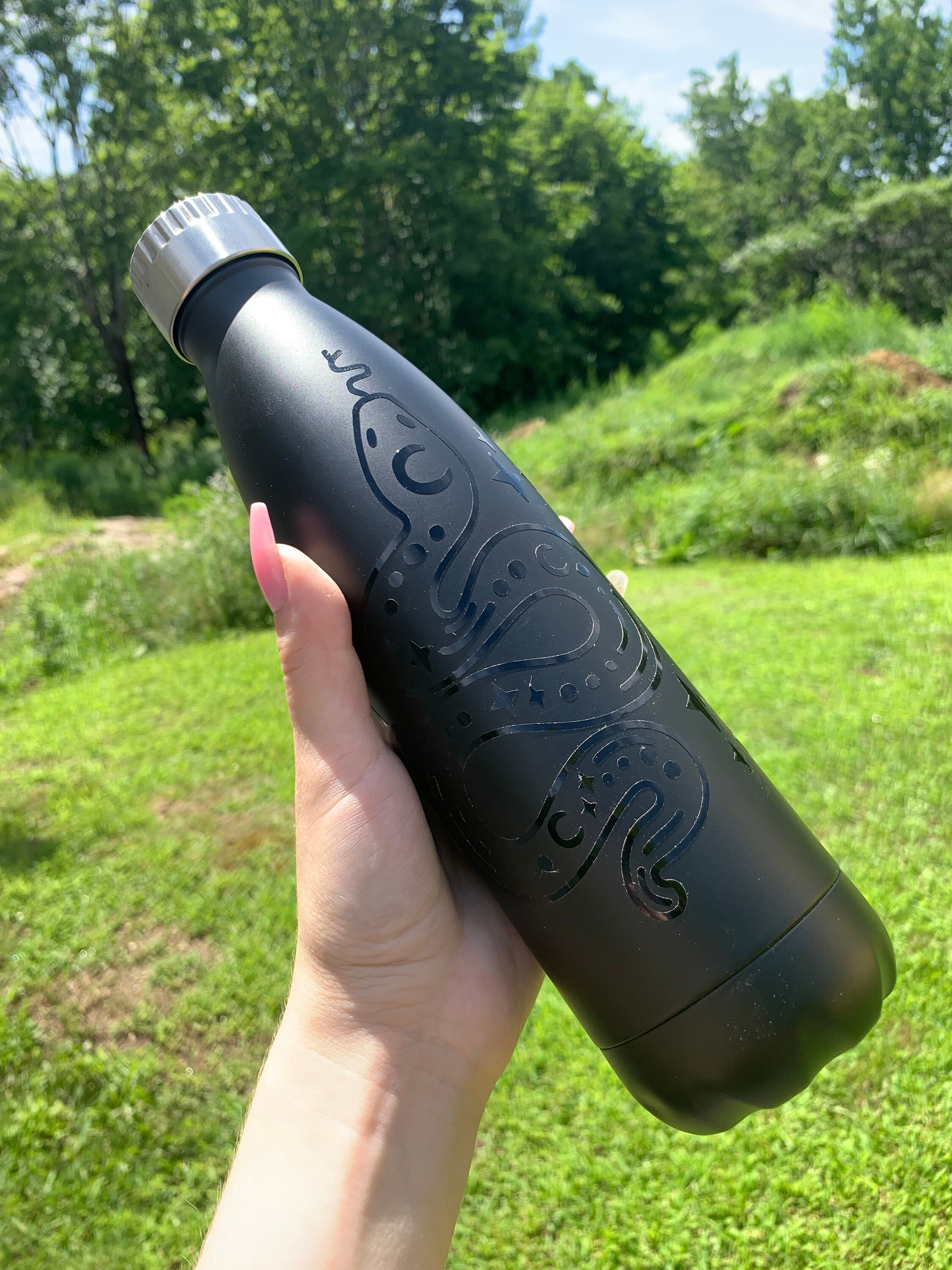 snake print water bottle