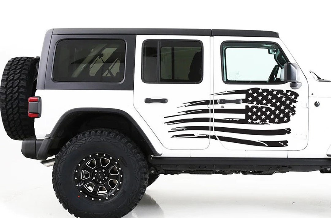 American Flag Car Decal. 2 Side Decals. - Etsy