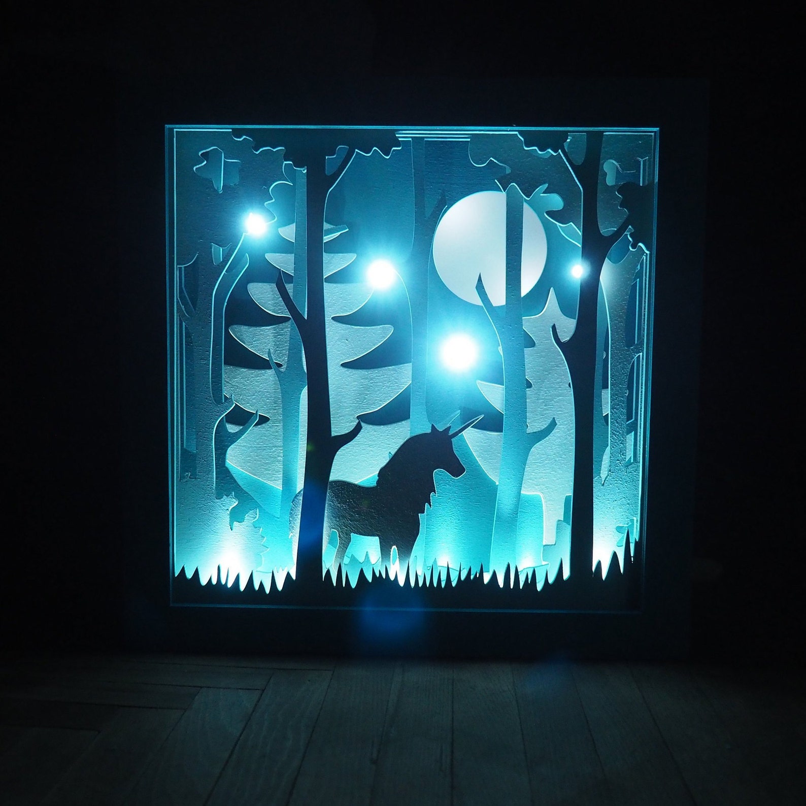 Magic Wood. Night light. Shadow box. Handwork Etsy