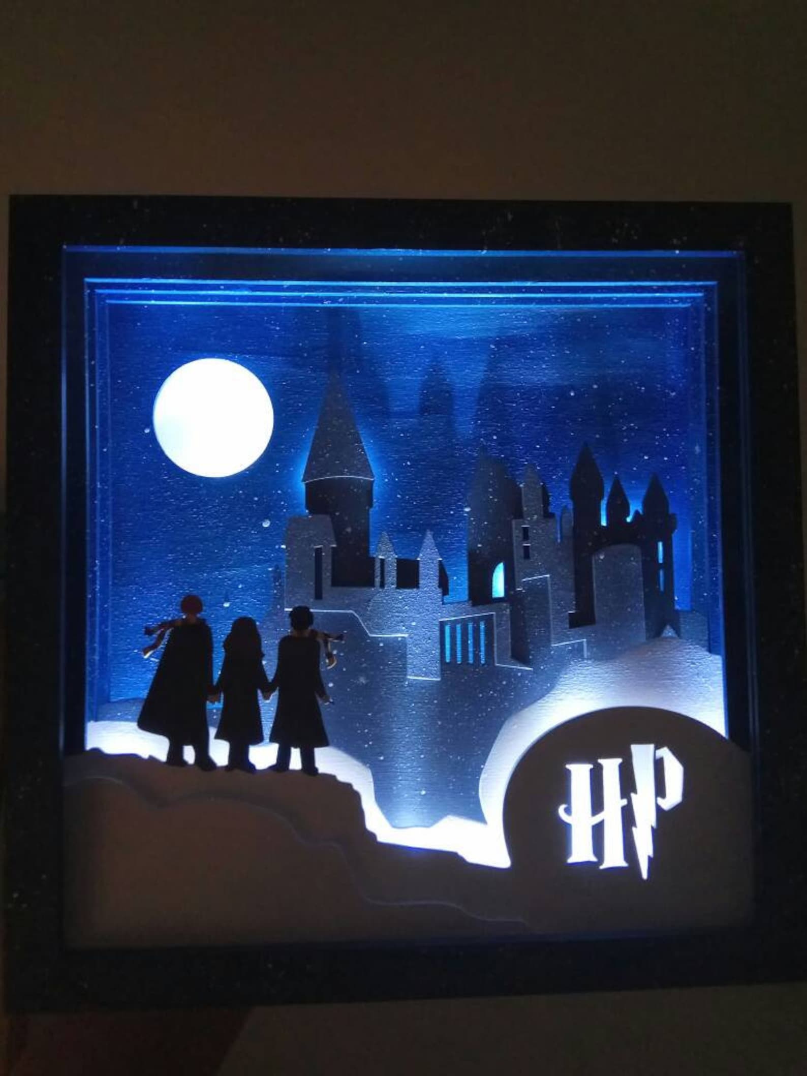 Wooden Night light Harry Potter gift. Hogwarts . Magic light Etsy
