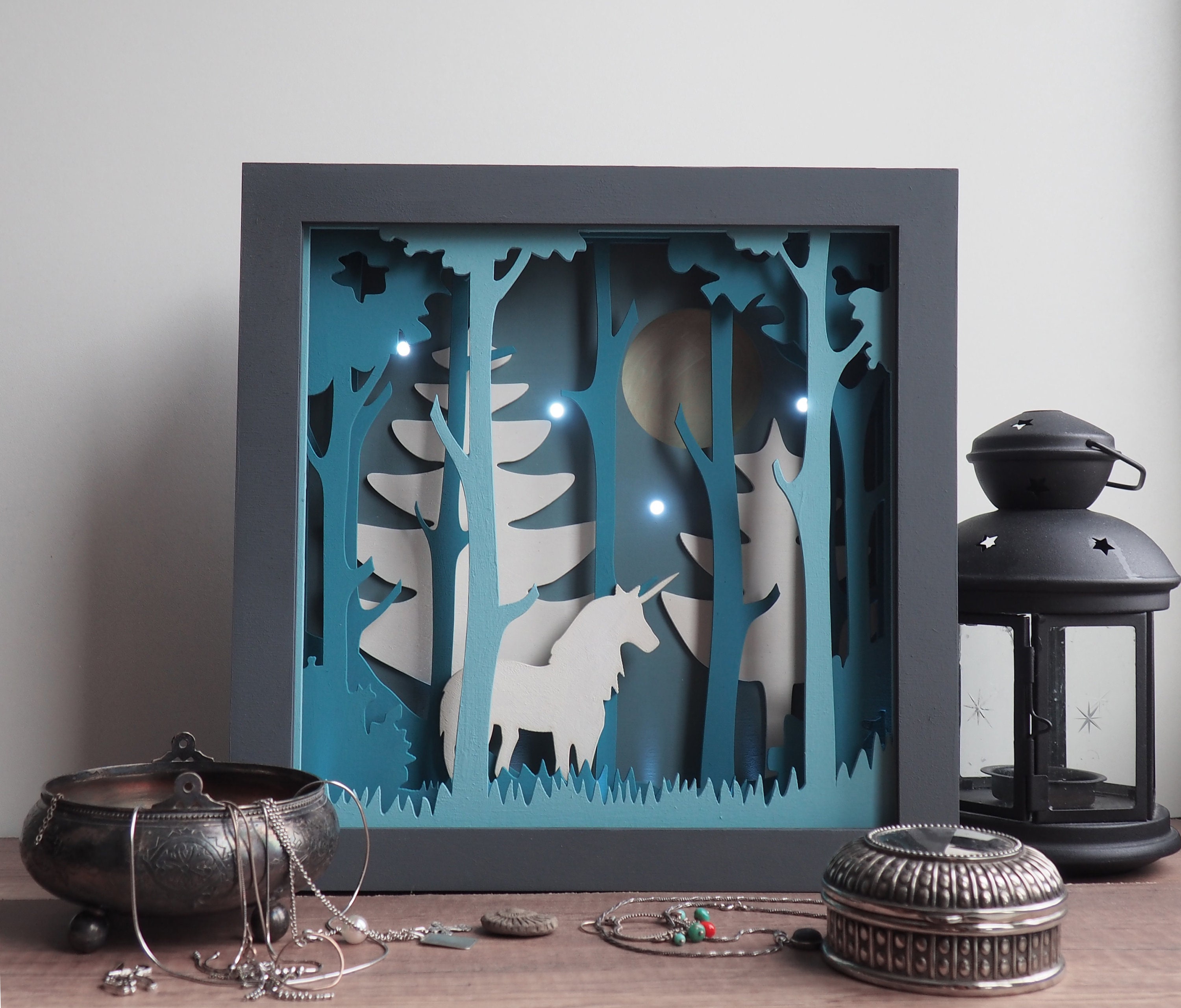 Magic Wood. Night light. Shadow box. Handwork Etsy