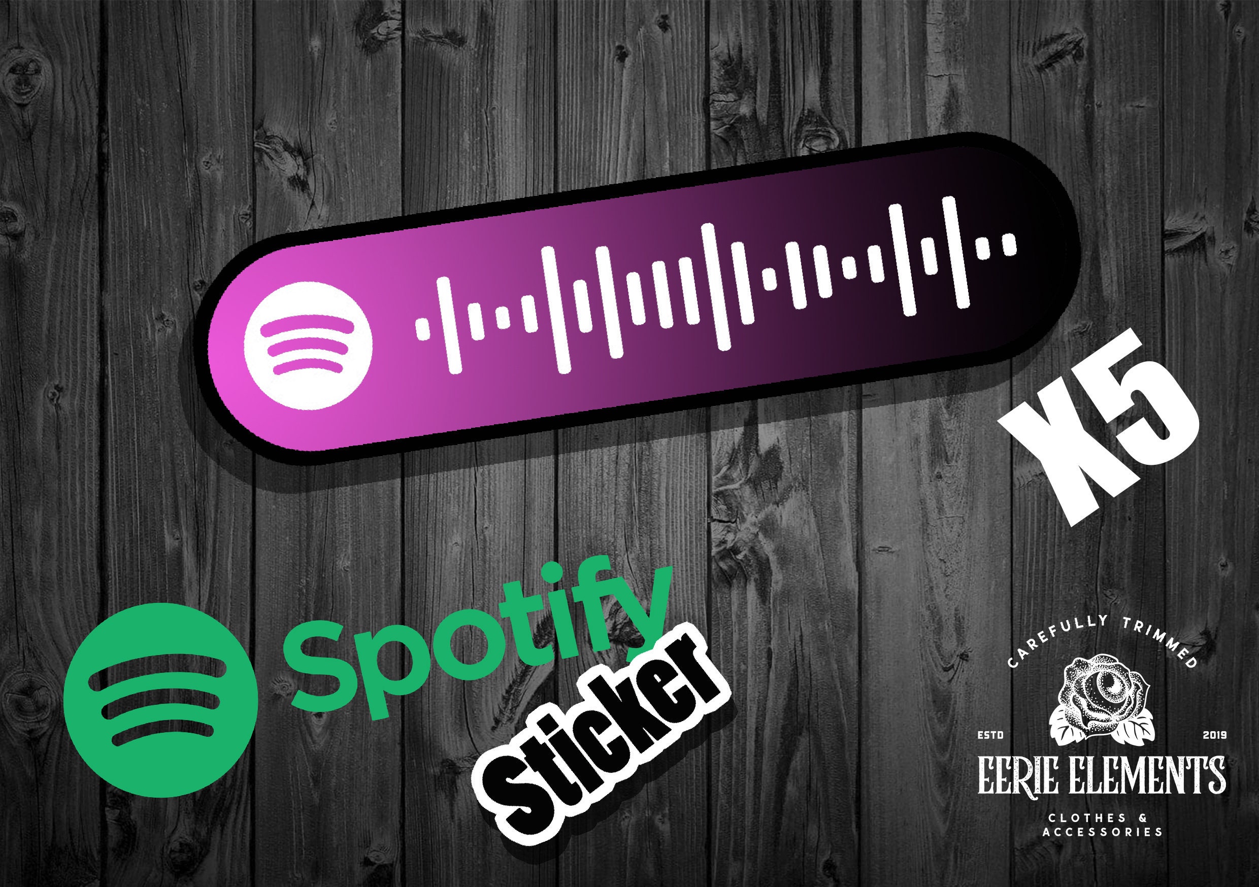 Customizable Spotify Code Sticker X5 | Etsy