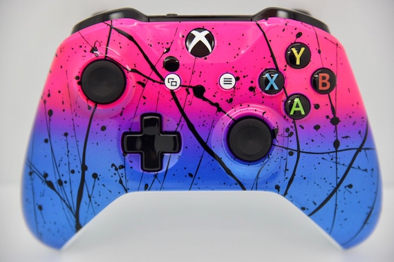 Blue & Hot Pink Hand Airbrushed Wireless Xbox One Custom | Etsy