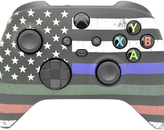 Mando inalámbrico personalizado de Xbox Series X/S y Xbox One con línea delgada azul/roja/verde