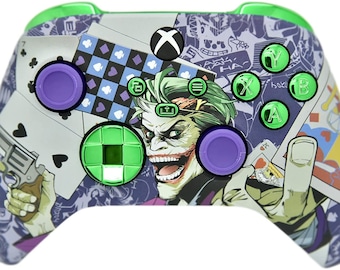 Crazy Cards W/ Green Chrome Inserta el mando personalizado inalámbrico Xbox Series X/S y Xbox One